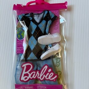 Barbie Ken Fashion Complete Look 2 Argyle Vest & Jean Shorts